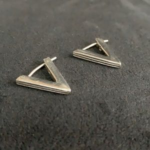 Sterling Silver V Earrings